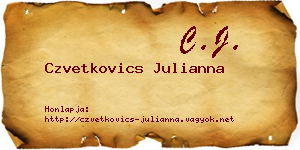 Czvetkovics Julianna névjegykártya